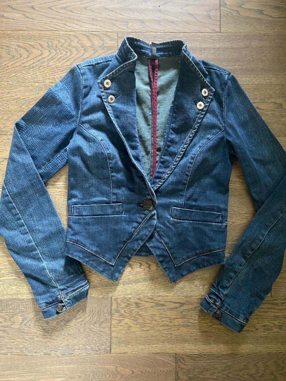 NWOT: Foxy Jeans Blue Denim Blazer Jacket - Size M
